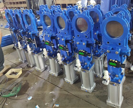 Ductile Iron pneumatic actuated Knife Gate Valve