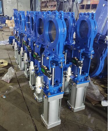 Ductile Iron pneumatic actuated Knife Gate Valve