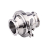 Sanitary Spring Check Valve installed in a vertical stainless steel pipeline