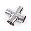 9W Long Weld Cross installed in sanitary stainless steel piping system
