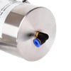 pneumatic sanitary butterfly valve installed in a dairy processing line with tri-clamp fittings