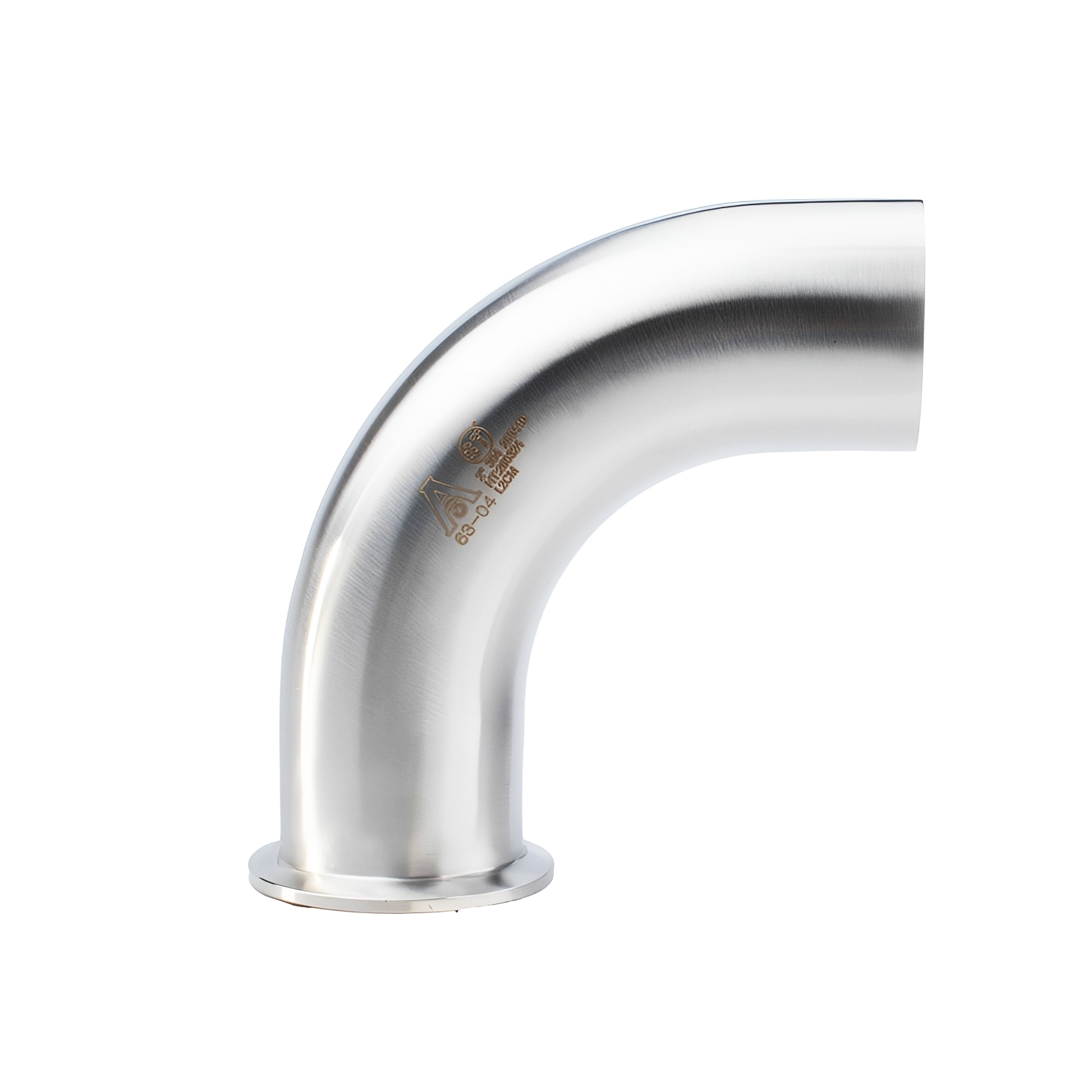 Polished 304SS L2CM 90 degree elbow – 32 RA surface finish sanitary clamp weld fitting