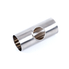 Side view of SMS Equal Tee Short sanitary weld fitting SS316L