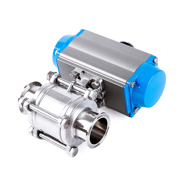 Pneumatic Sanitary Ball Valve in food processing hygienic pipeline system