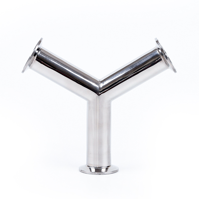 28BMP True Y dimensions diagram - tri-clamp sanitary Y-shaped fitting