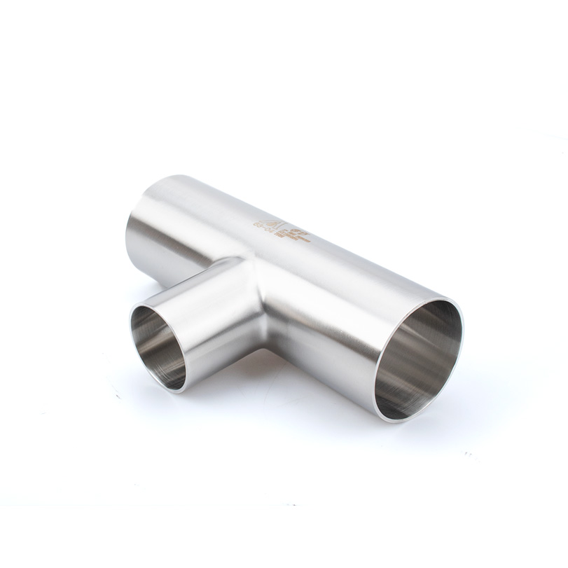 7RW Long Reducing Weld Tee installed in sanitary stainless steel piping system