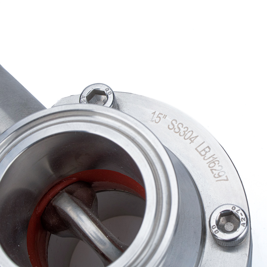 sanitary butterfly valve EPDM seal tri-clamp ends 3A certified