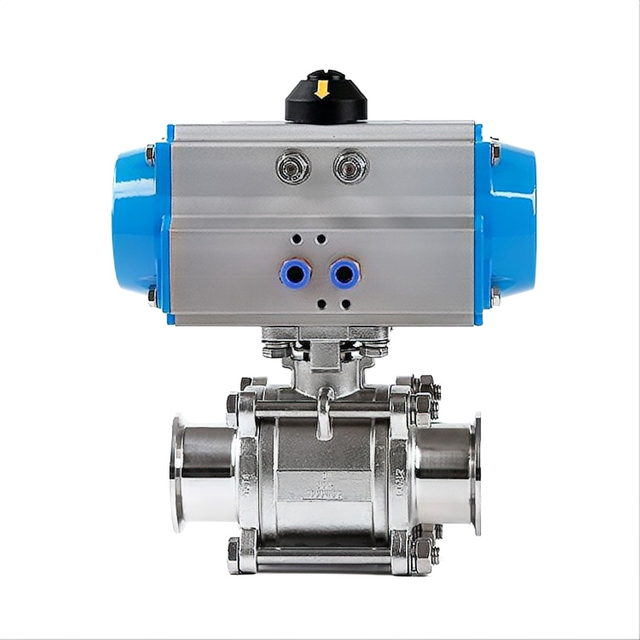 Pneumatic Sanitary Ball Valve T/C Air-Actuated Mod. SIG/23 with Tri-Clamp stainless steel body