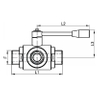 3 Way Sanitary Ball Valve with Tread Ends, Manual Type