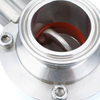 sanitary manual butterfly valve installed in food processing piping system