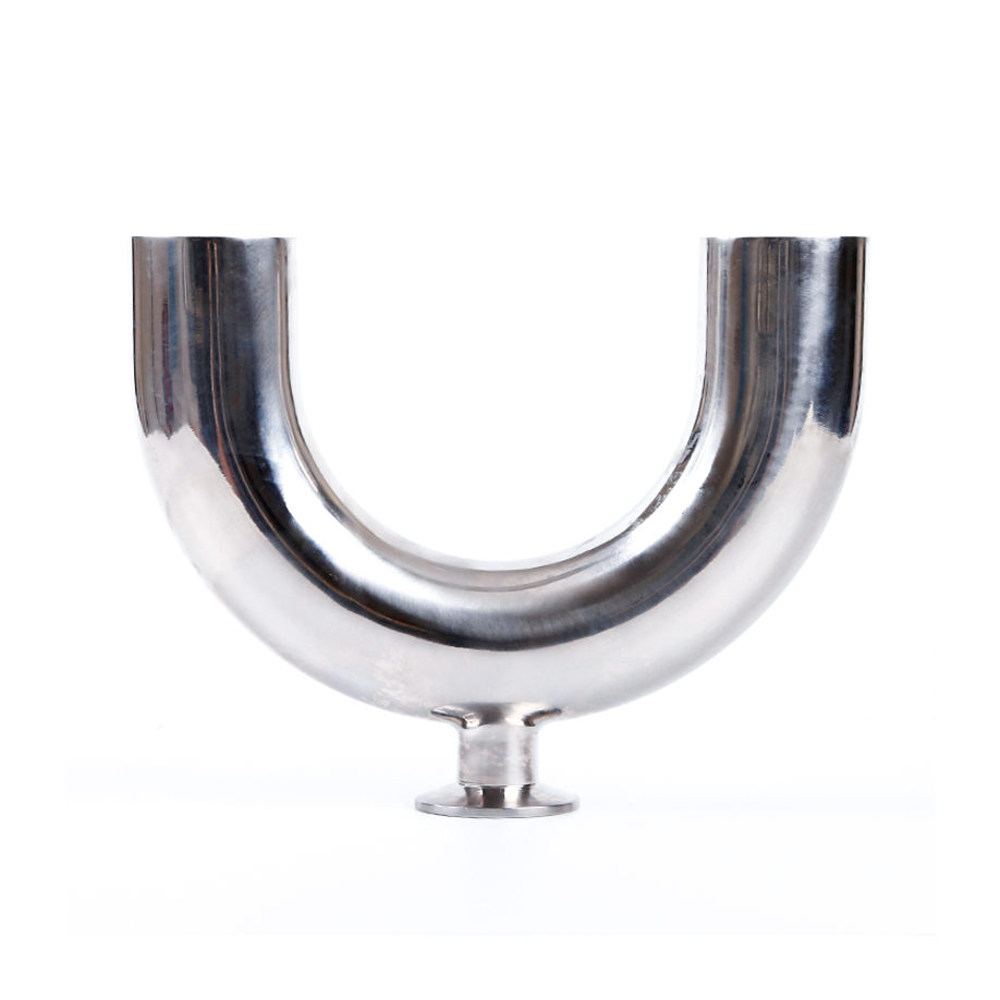 U-Type Tee dimensions diagram - welded sanitary U-shaped fitting