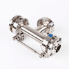 sanitary 3 way butterfly valve 180 degree L port stainless steel 316L