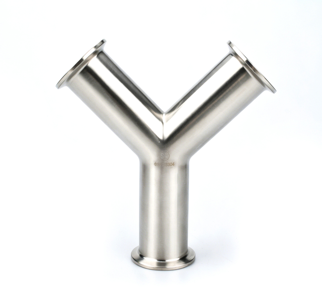 28BMP Clamp True Y - 304 Stainless Steel Sanitary Tri-Clamp True Wye Fitting