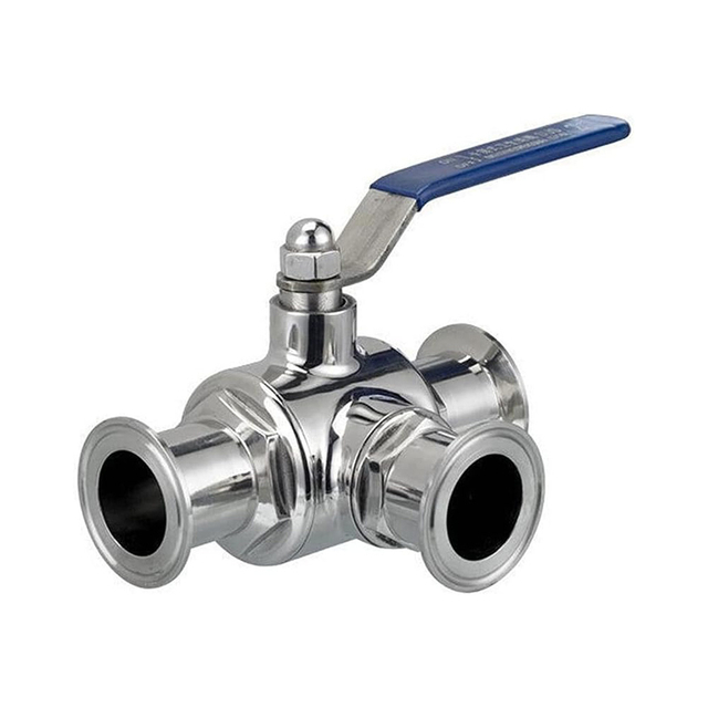 Sanitary 3-Way Ball Valve Manual Mod.SIG/42 – 316 stainless steel tri-clamp diverter valve with manual handle