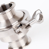 Close-up of 316L Sanitary Spring Check Valve Mod. SIG/55 polished surface and threaded ends