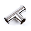 7MP Clamp Tee installed in sanitary stainless steel piping system